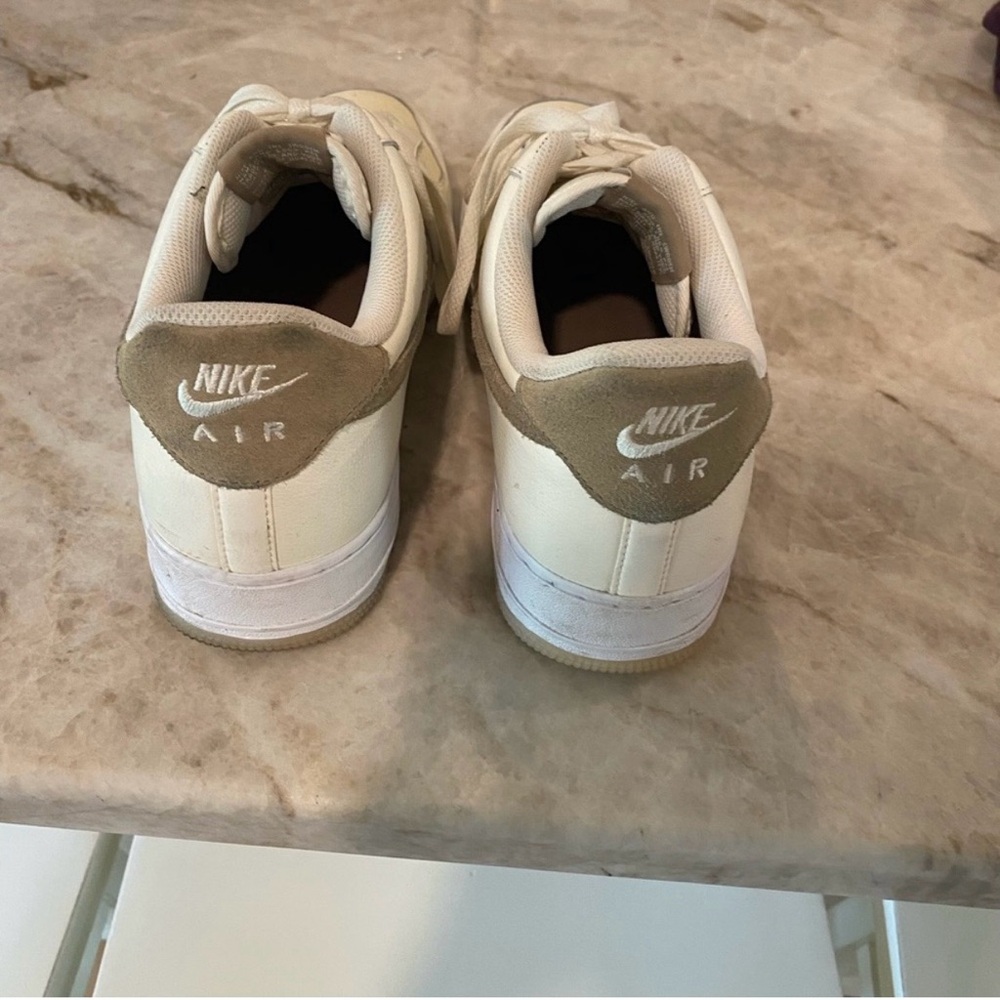 Nike Air Force 1 Cream and White Sneakers - Picture 3 of 5